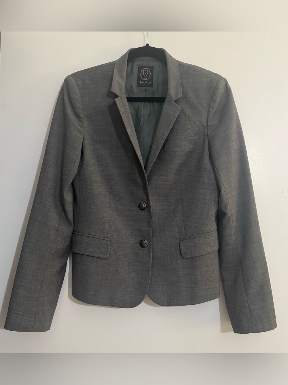 Aritzia Talula Grey Wool Blend Tailored Blazer Size 8